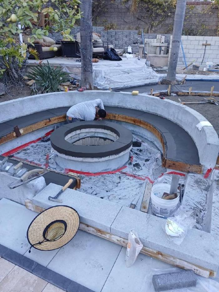 Custom fire pit construction